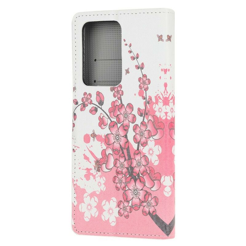 Folio Deksel Til Samsung Galaxy S20 Ultra Tropiske Blomster