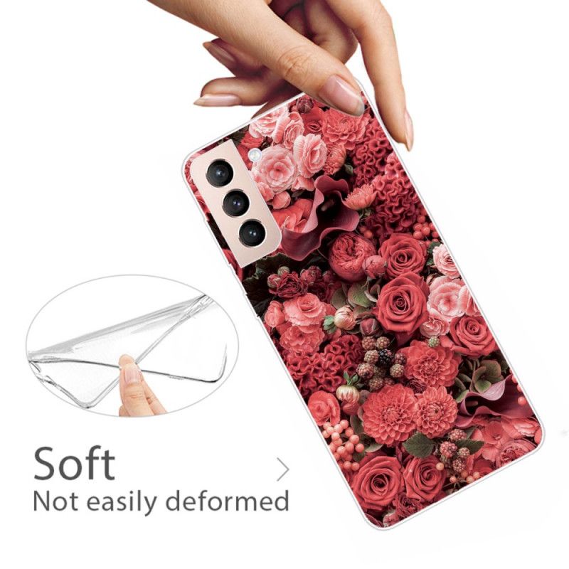 Deksel Til Samsung Galaxy S22 5G Rosa Blomster