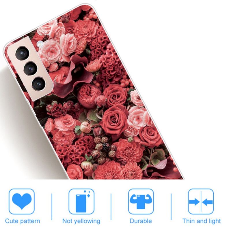 Deksel Til Samsung Galaxy S22 5G Rosa Blomster