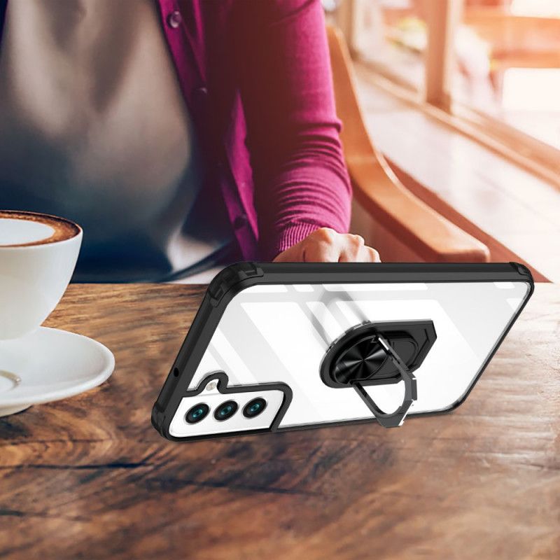 Deksel Til Samsung Galaxy S22 5G Transparent Med Ringstøtte