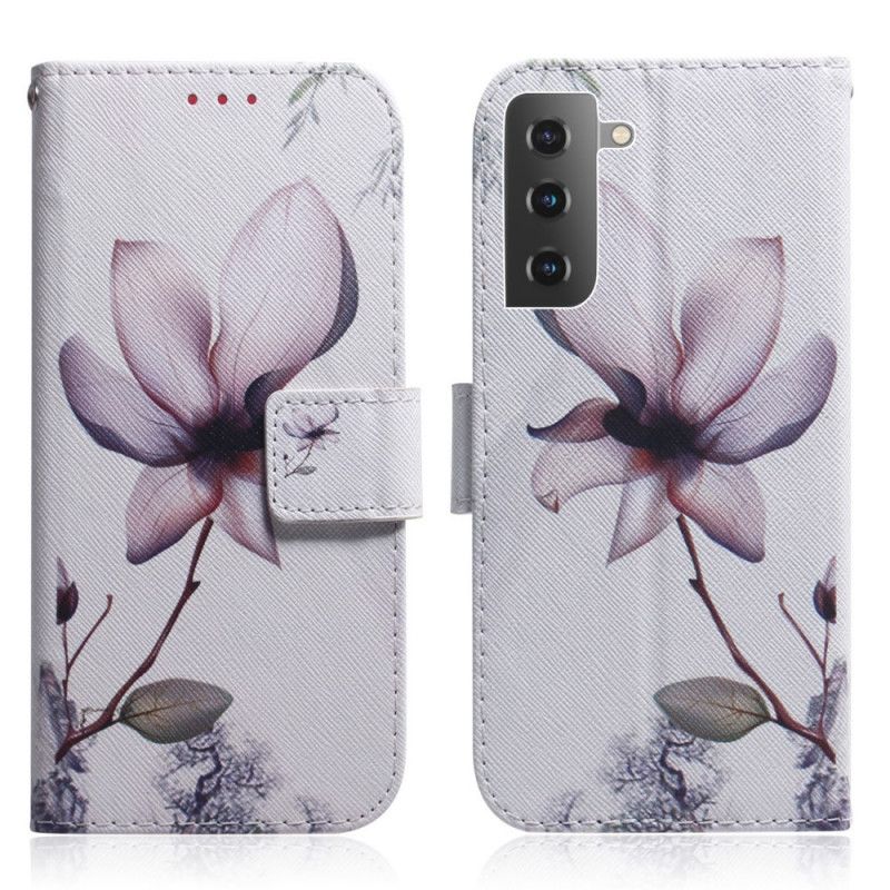 Folio Deksel Til Samsung Galaxy S22 5G Gammel Roseblomst