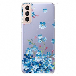 Mobildeksel Til Samsung Galaxy S22 5G Blå Blomster