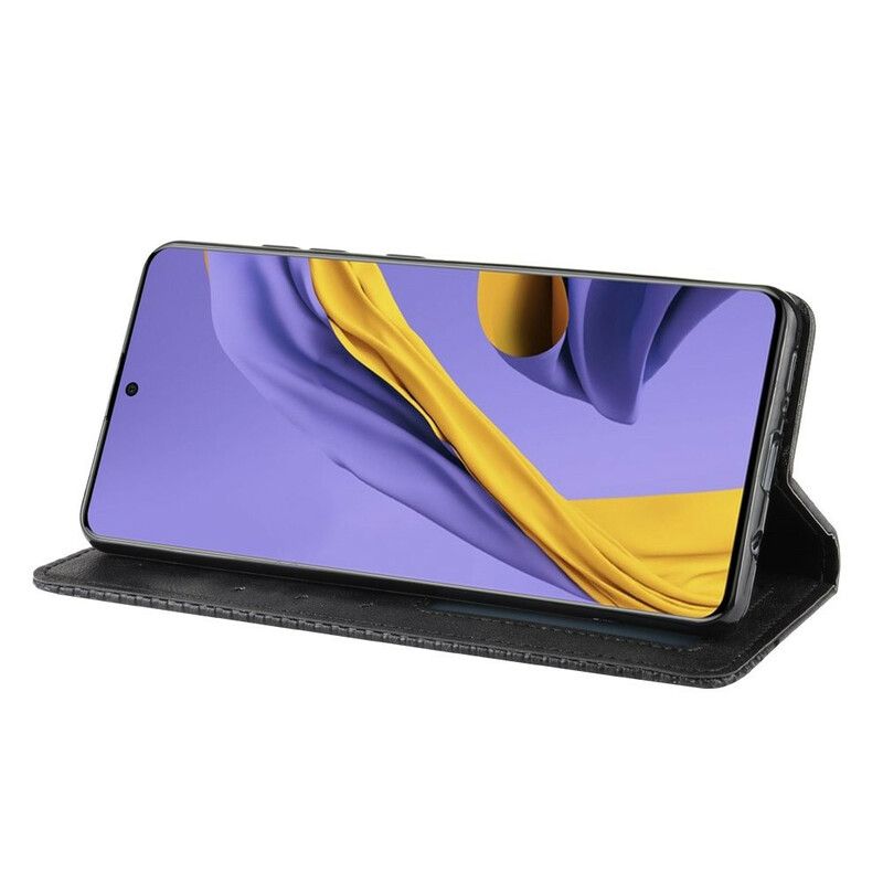 Beskyttelse Deksel Til Samsung Galaxy A71 Folio Deksel Vintage Stilisert Skinneffekt