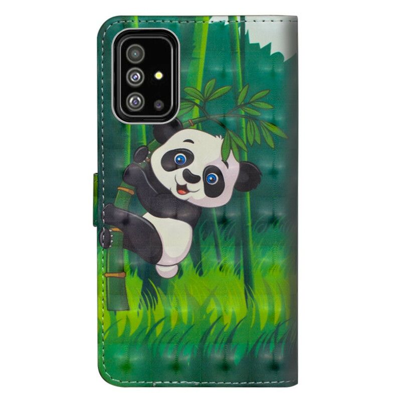 Folio Deksel Til Samsung Galaxy A71 Panda Og Bambus