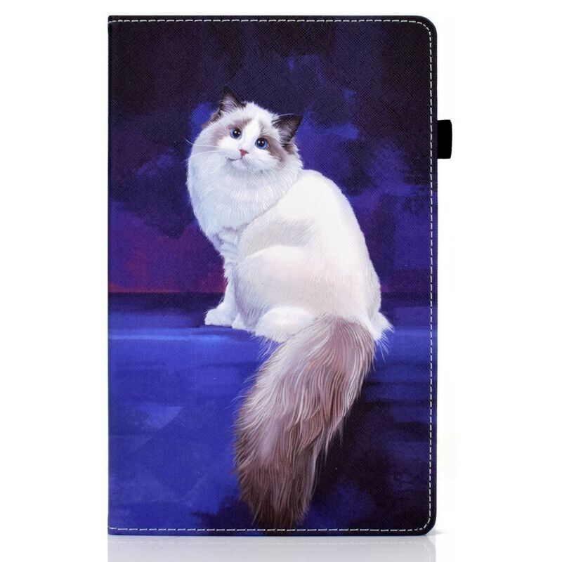 Etui Til Samsung Galaxy Tab A7 Lite Hvit Katt