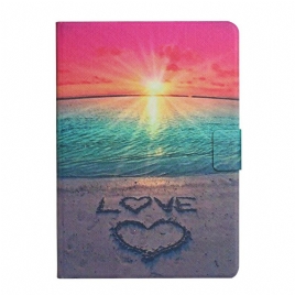 Folio Deksel Til Samsung Galaxy Tab A7 Lite Kjærlighet I Solnedgang