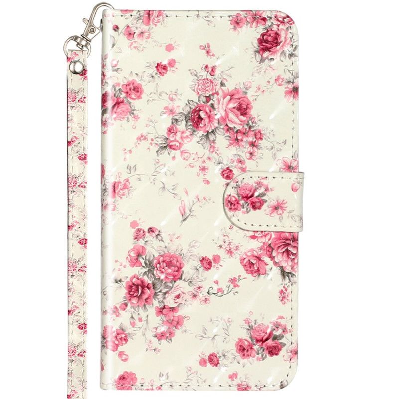 Folio Deksel Til Samsung Galaxy A53 5G Med Kjede Liberty Strap Blomster