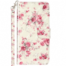 Folio Deksel Til Samsung Galaxy A53 5G Med Kjede Liberty Strap Blomster