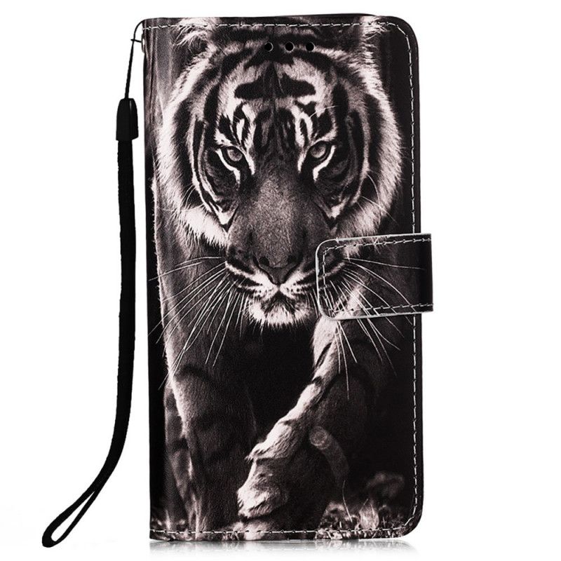 Folio Deksel Til Samsung Galaxy A53 5G Med Kjede Strapped Night Tiger