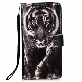 Folio Deksel Til Samsung Galaxy A53 5G Med Kjede Strapped Night Tiger