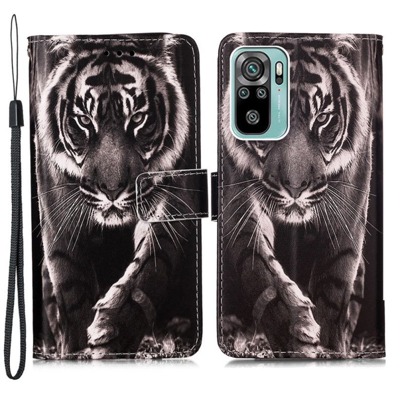 Folio Deksel Til Samsung Galaxy A53 5G Med Kjede Strapped Night Tiger