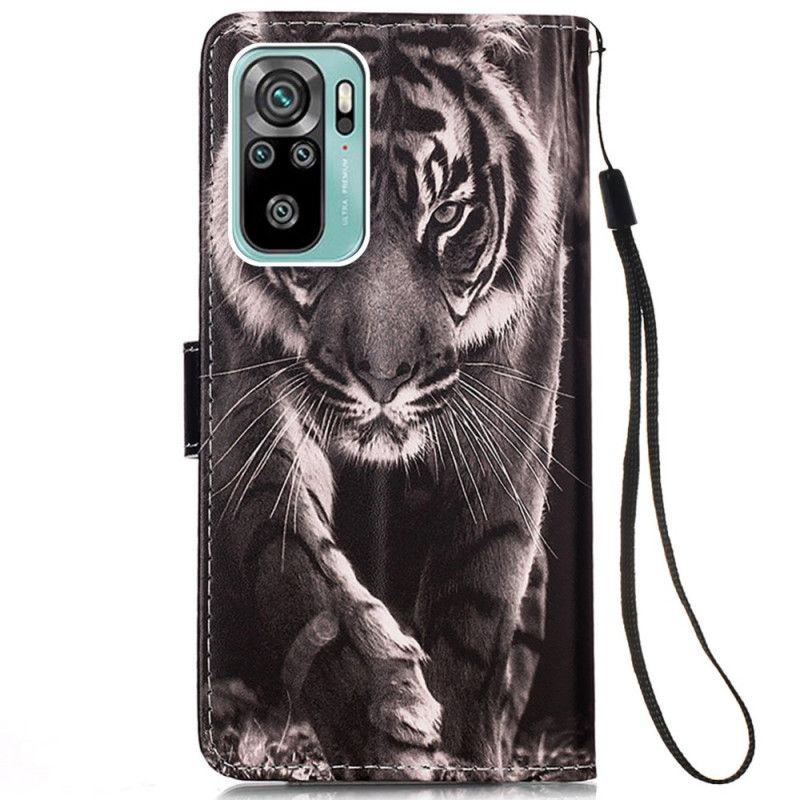 Folio Deksel Til Samsung Galaxy A53 5G Med Kjede Strapped Night Tiger