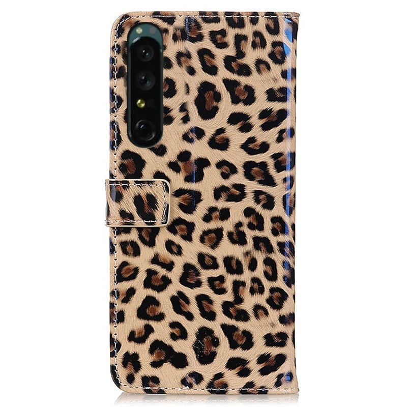 Folio Deksel Til Sony Xperia 1 IV Leopardhudeffekt