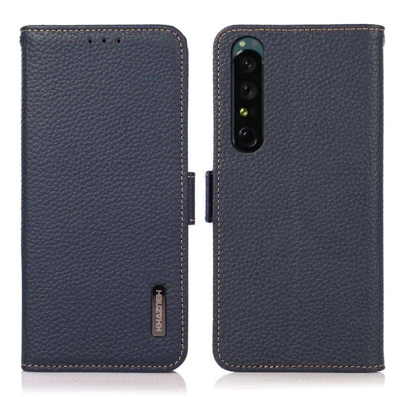 Folio Deksel Til Sony Xperia 1 IV Litchi Leather Khazneh Rfid