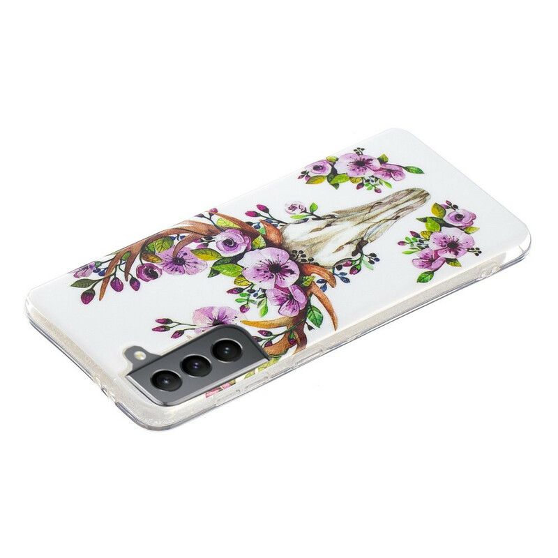 Deksel Til Samsung Galaxy S21 FE Fluorescerende Blomsterelg
