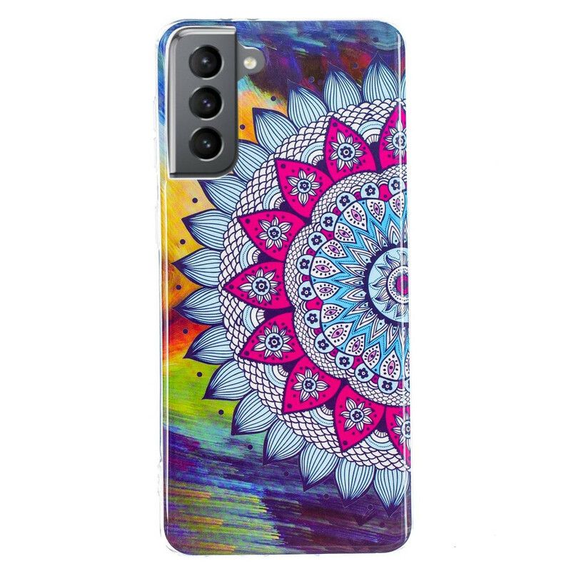 Deksel Til Samsung Galaxy S21 FE Fluorescerende Fargerik Mandala