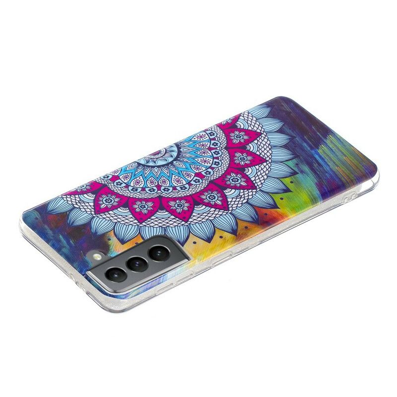 Deksel Til Samsung Galaxy S21 FE Fluorescerende Fargerik Mandala