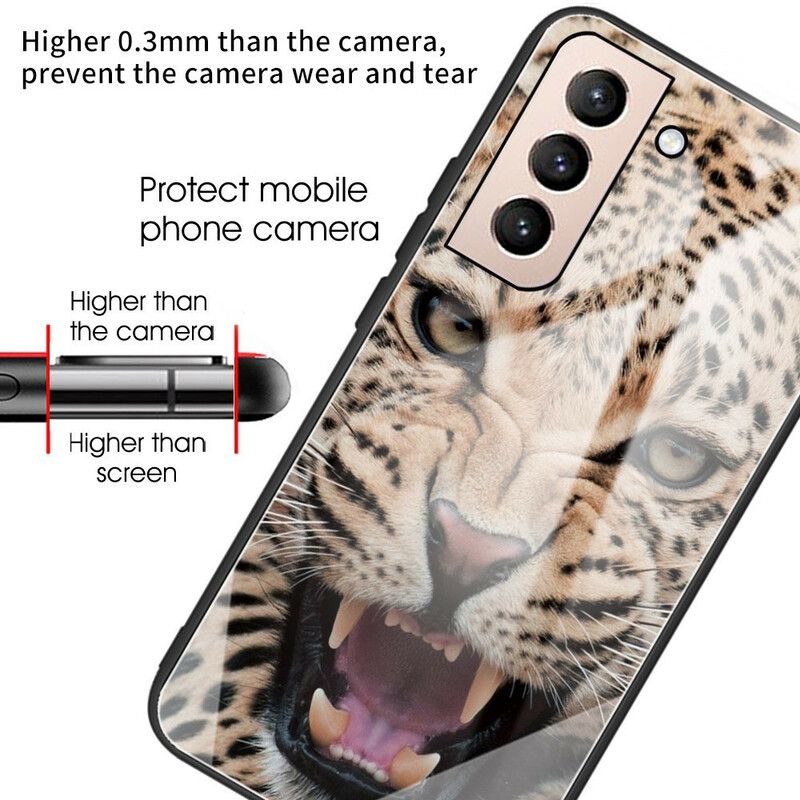 Deksel Til Samsung Galaxy S21 FE Leopard Herdet Glass