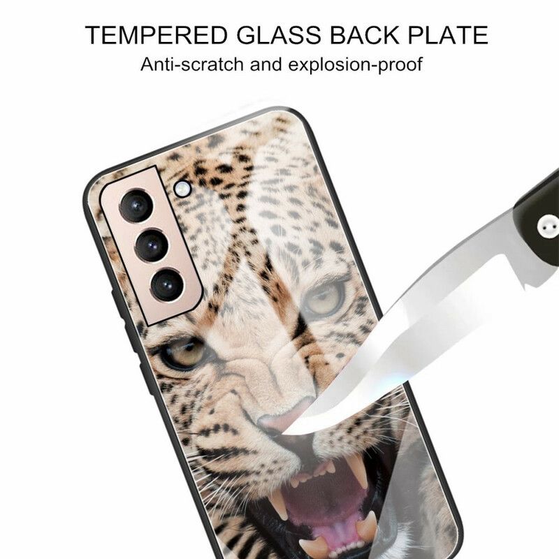 Deksel Til Samsung Galaxy S21 FE Leopard Herdet Glass