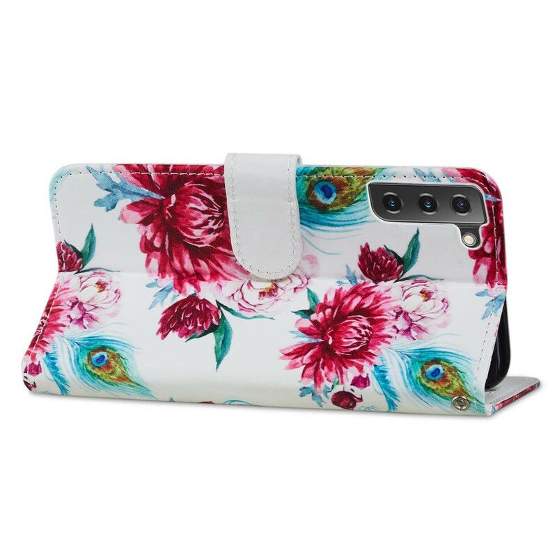 Folio Deksel Til Samsung Galaxy S21 FE Intense Blomster