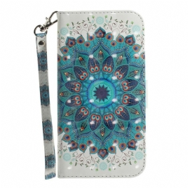 Folio Deksel Til Samsung Galaxy S21 FE Med Kjede Masterful Strappy Mandala