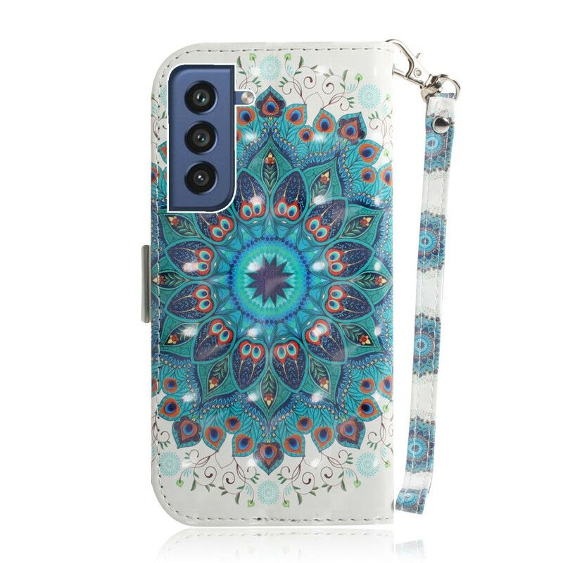 Folio Deksel Til Samsung Galaxy S21 FE Med Kjede Masterful Strappy Mandala