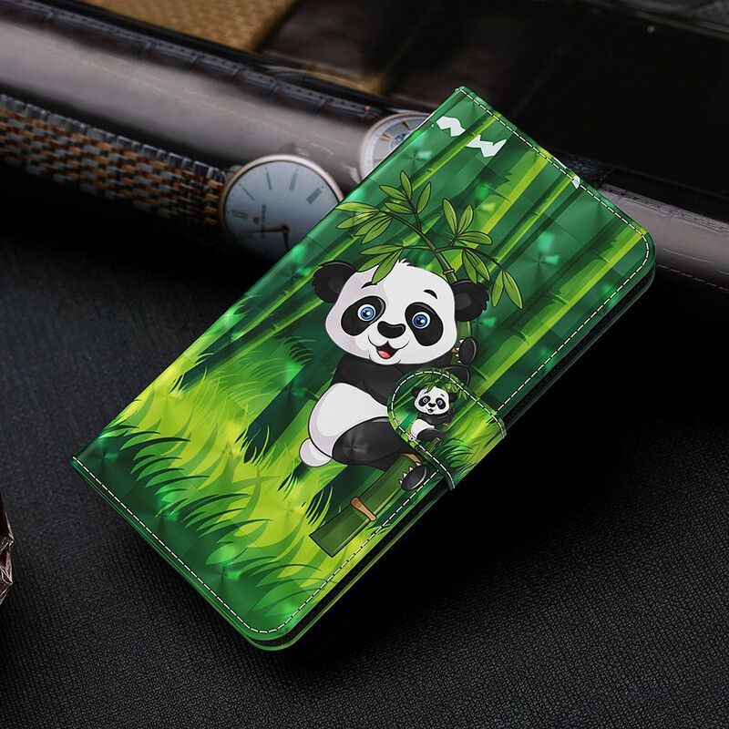 Folio Deksel Til Samsung Galaxy S21 FE Panda Og Bambus