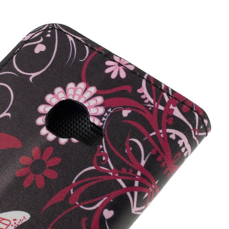 Lærdeksel Til Samsung Galaxy XCover 4 / 4S Sommerfugler Og Blomster