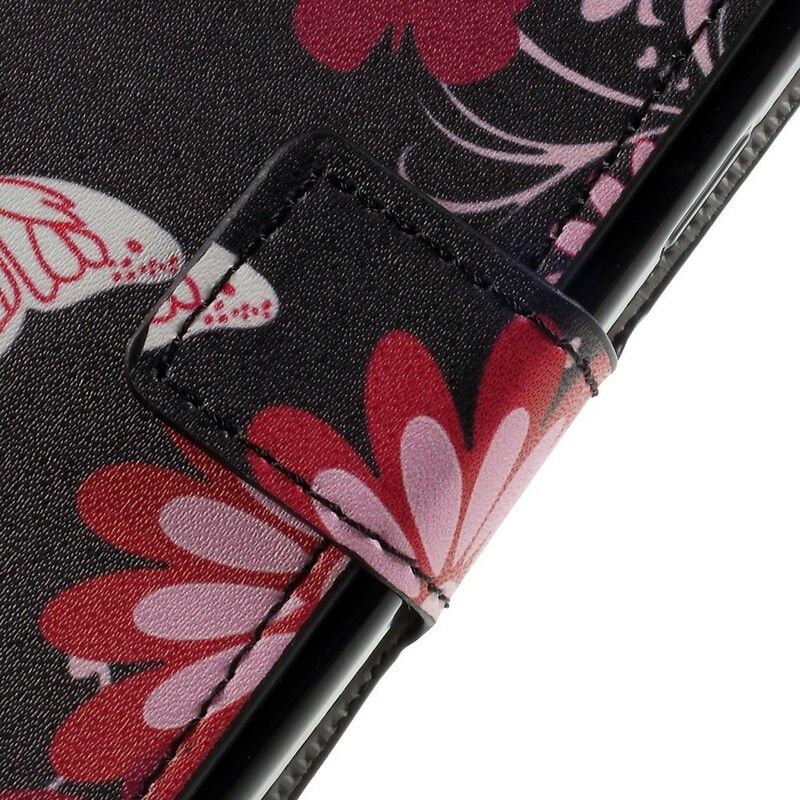 Lærdeksel Til Samsung Galaxy XCover 4 / 4S Sommerfugler Og Blomster