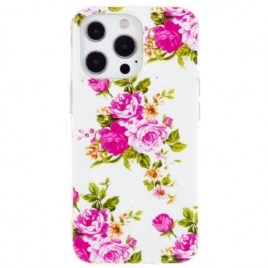 Mobildeksel Til iPhone 15 Pro Max Fluorescerende Blomster