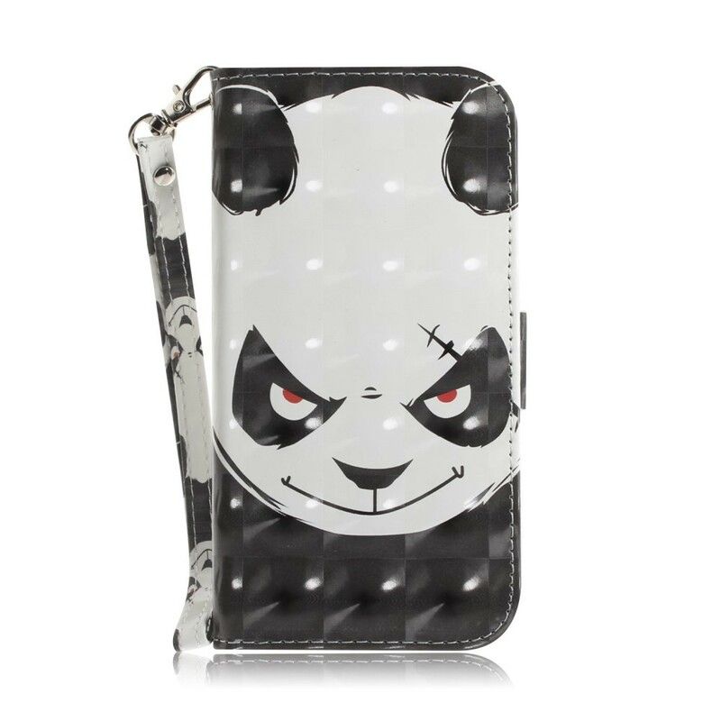 Folio Deksel Til / Honor 8S Med Kjede Angry Panda Med Stropp