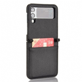 Deksel Til Samsung Galaxy Z Flip 3 5G Folio Deksel Litchi Leather Style Kortholder