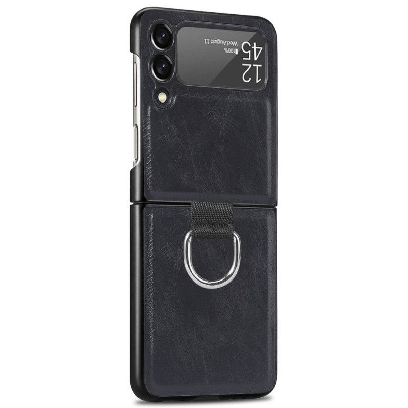 Deksel Til Samsung Galaxy Z Flip 3 5G Folio Deksel Vintage Skinnstil Med Ring