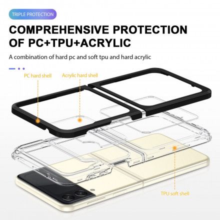 Mobildeksel Til Samsung Galaxy Z Flip 3 5G Folio Deksel Hybridfargede Kanter