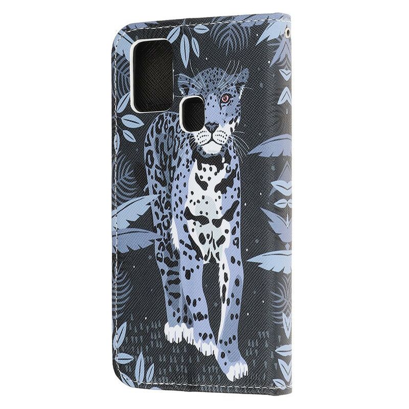 Folio Deksel Til Honor 9X Lite Med Kjede Thong Leopard