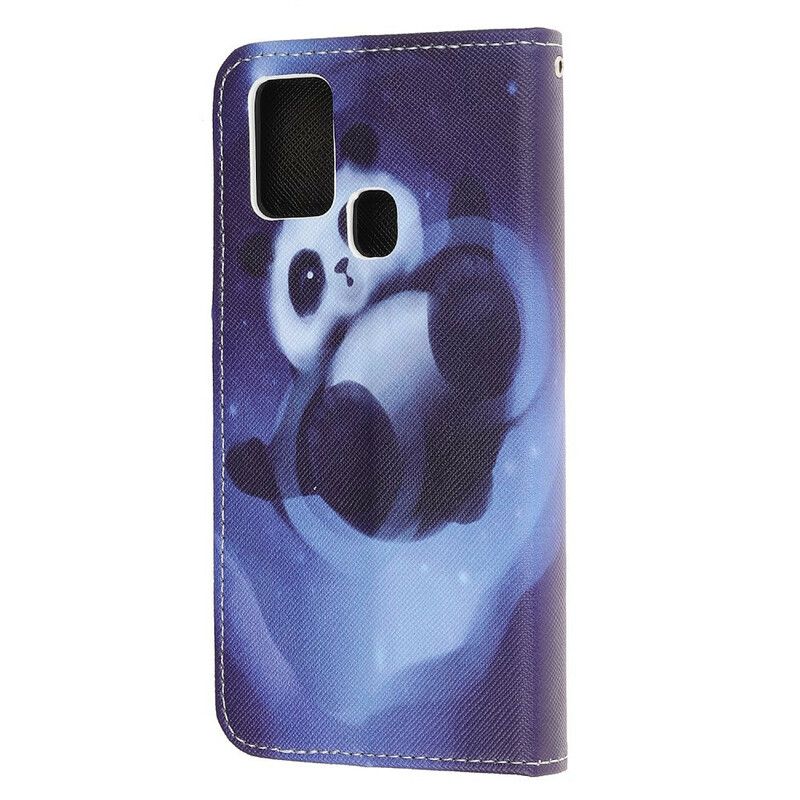 Folio Deksel Til Honor 9X Lite Med Kjede Thong Space Panda