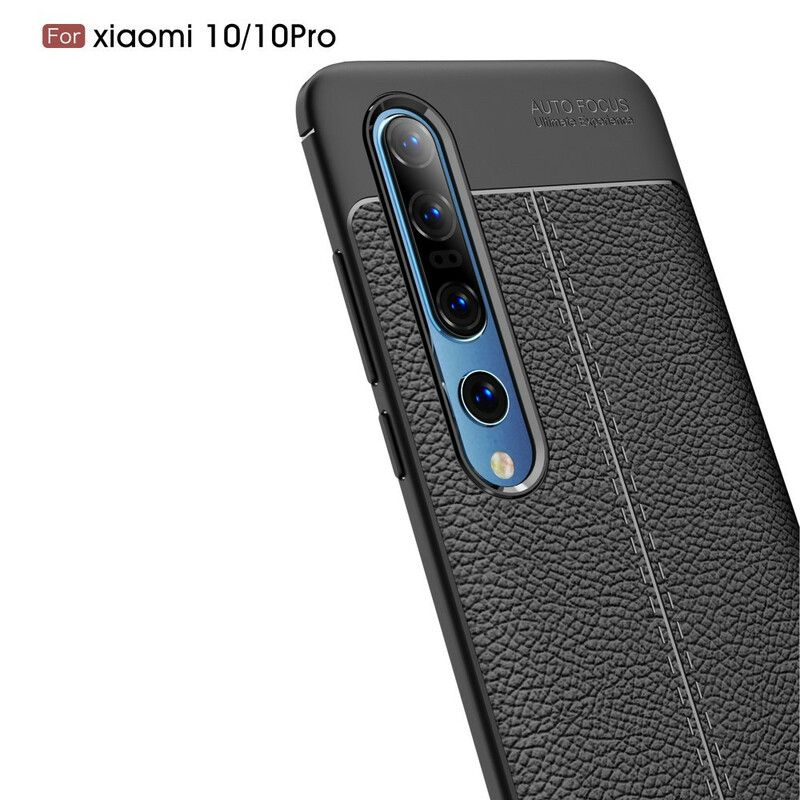 Deksel Til Xiaomi Mi 10 / 10 Pro Dobbellinje Litchi-skinneffekt