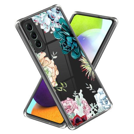 Deksel Samsung Galaxy S24 5g Gjennomsiktig Blomster Beskyttelse Deksel