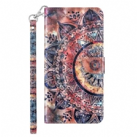 Folio Deksel Samsung Galaxy S24 5g Fargerik Mandala Med Stropp