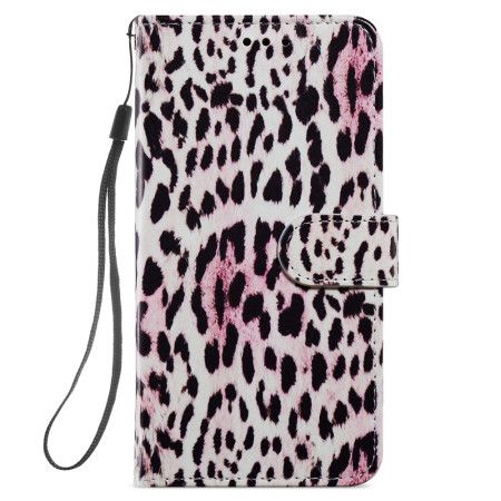 Folio Deksel Samsung Galaxy S24 5g Leopardmønster Med Stropp Beskyttelse Deksel