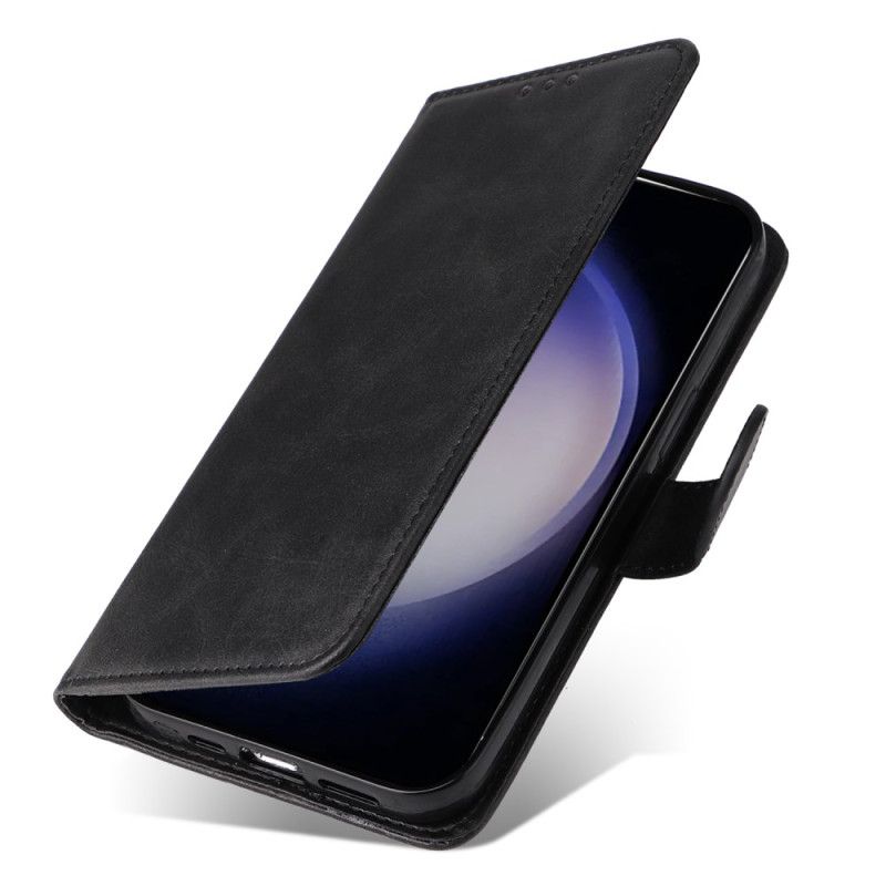 Folio Deksel Samsung Galaxy S24 5g Skinneffekt Med Stropp Beskyttelse Deksel