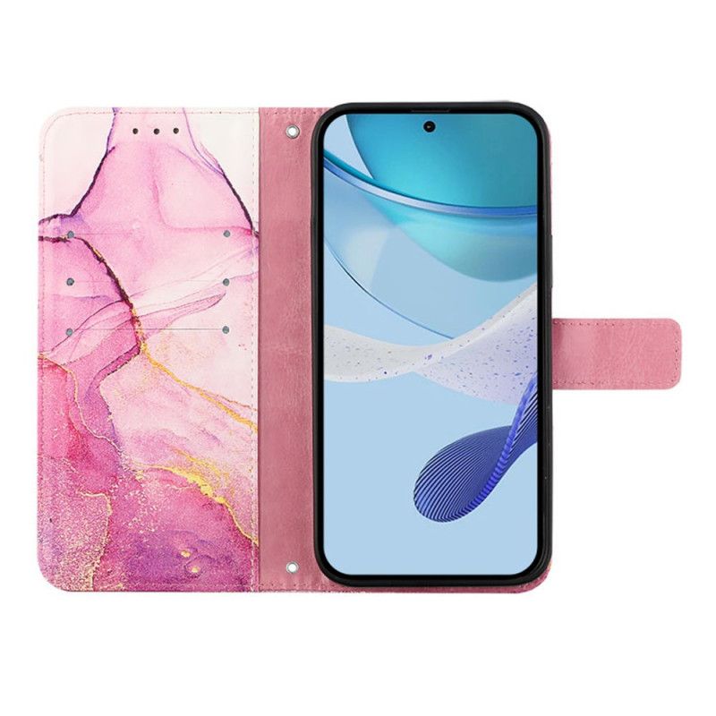 Lærdeksel Folio Deksel Samsung Galaxy Z Fold 6 Marmor Skulderstropp