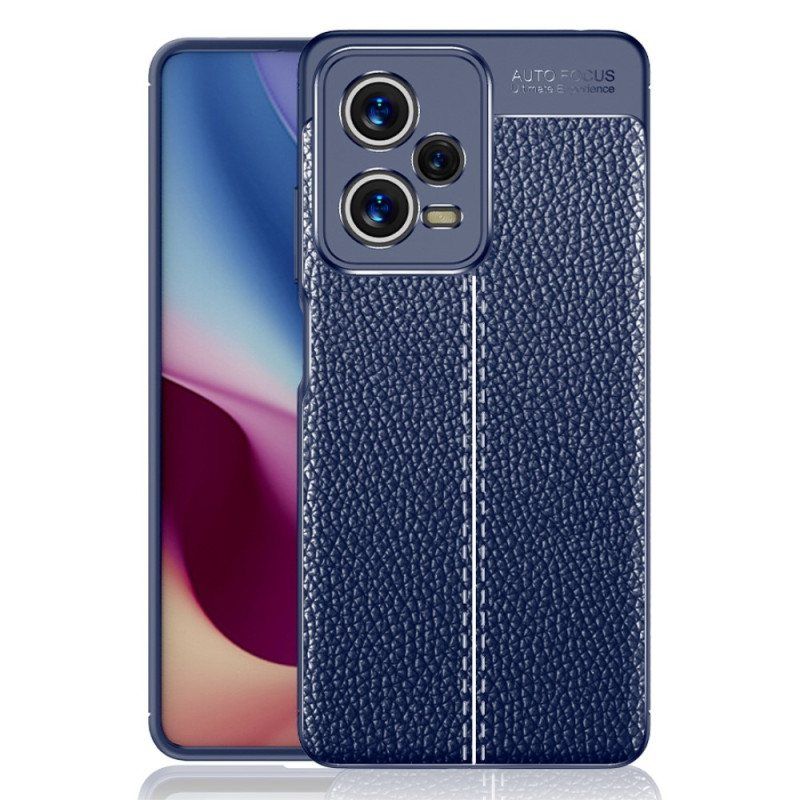 Deksel Til Xiaomi Redmi Note 12 Pro Dobbel Linje Litchi Leather Effect