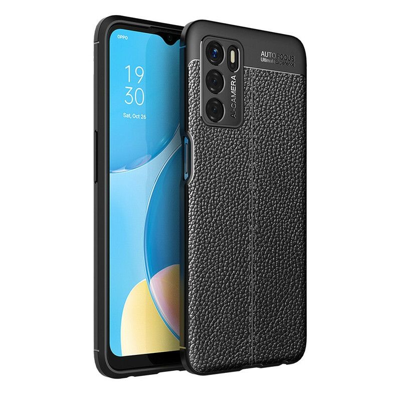 Deksel Til Oppo A16 / A16s Dobbel Linje Litchi Leather Effect