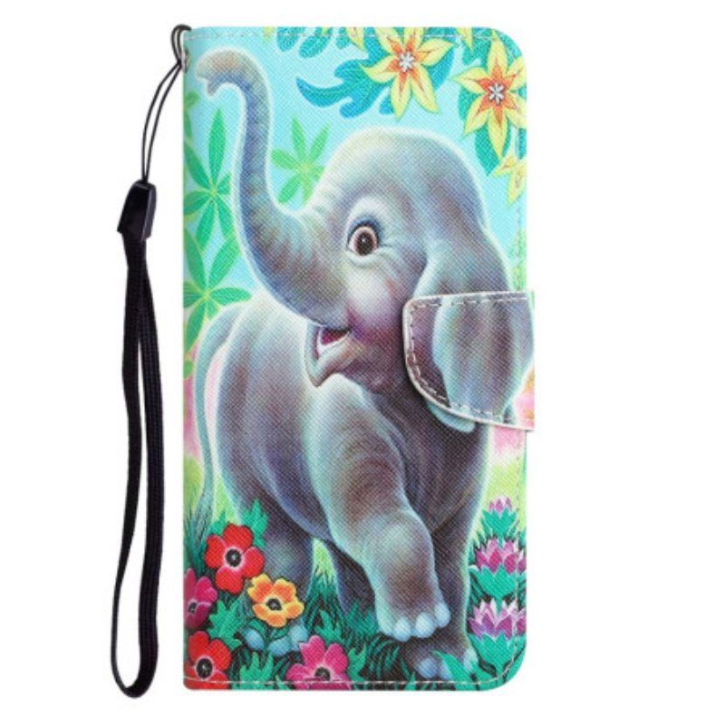 Folio Deksel Til Samsung Galaxy S23 Ultra 5G Med Kjede Thong Elephant