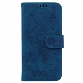 Folio Deksel Google Pixel 9 Pro Floral Semsket Skinneffekt Beskyttelse Deksel