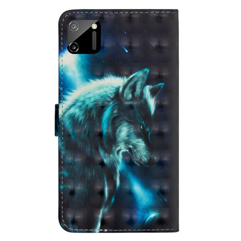 Folio Deksel Til Realme C11 Majestic Wolf