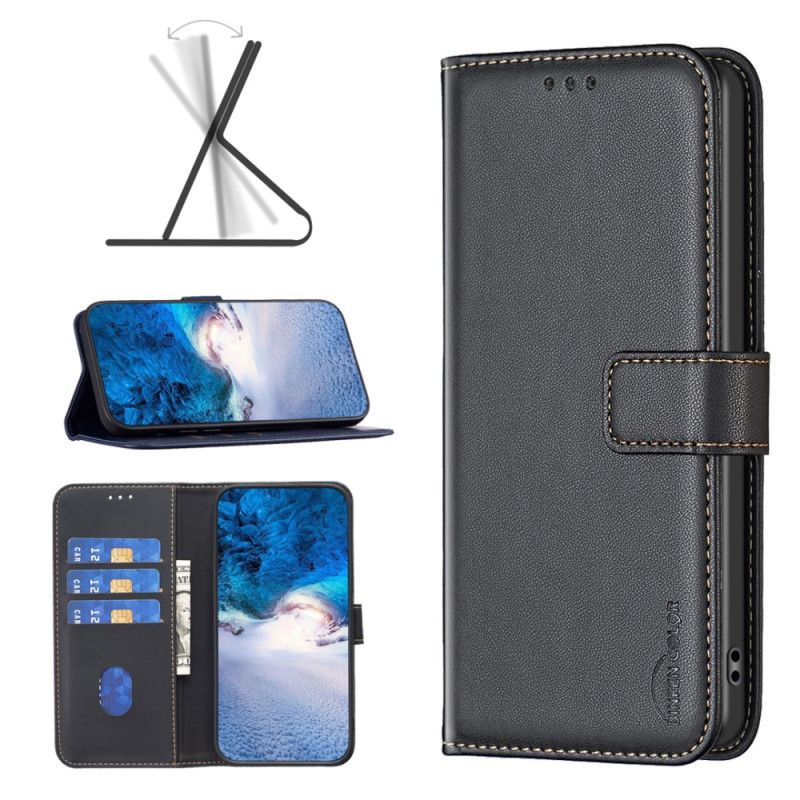 Folio Deksel Samsung Galaxy M55 5g Faux Leather Binfen Farge