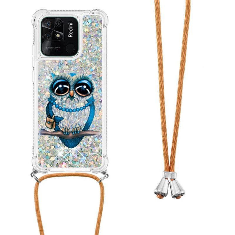 Deksel Til Xiaomi Redmi 10C Med Snor Frøken Owl Sequin Snøre