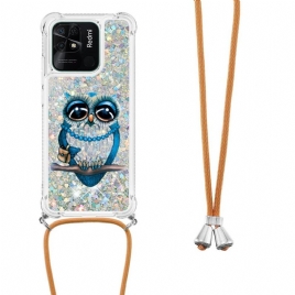 Deksel Til Xiaomi Redmi 10C Med Snor Frøken Owl Sequin Snøre